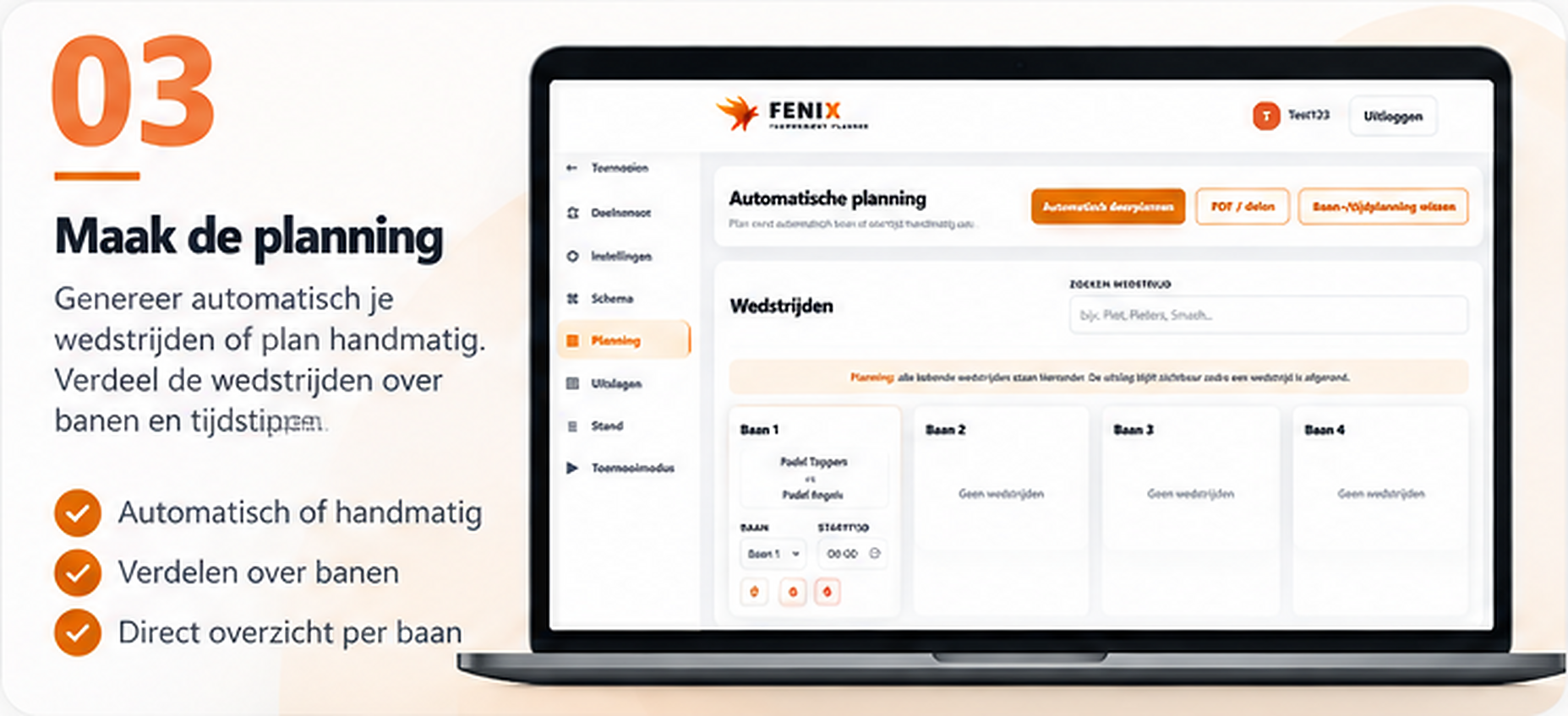Wedstrijdplanning maken in Fenix